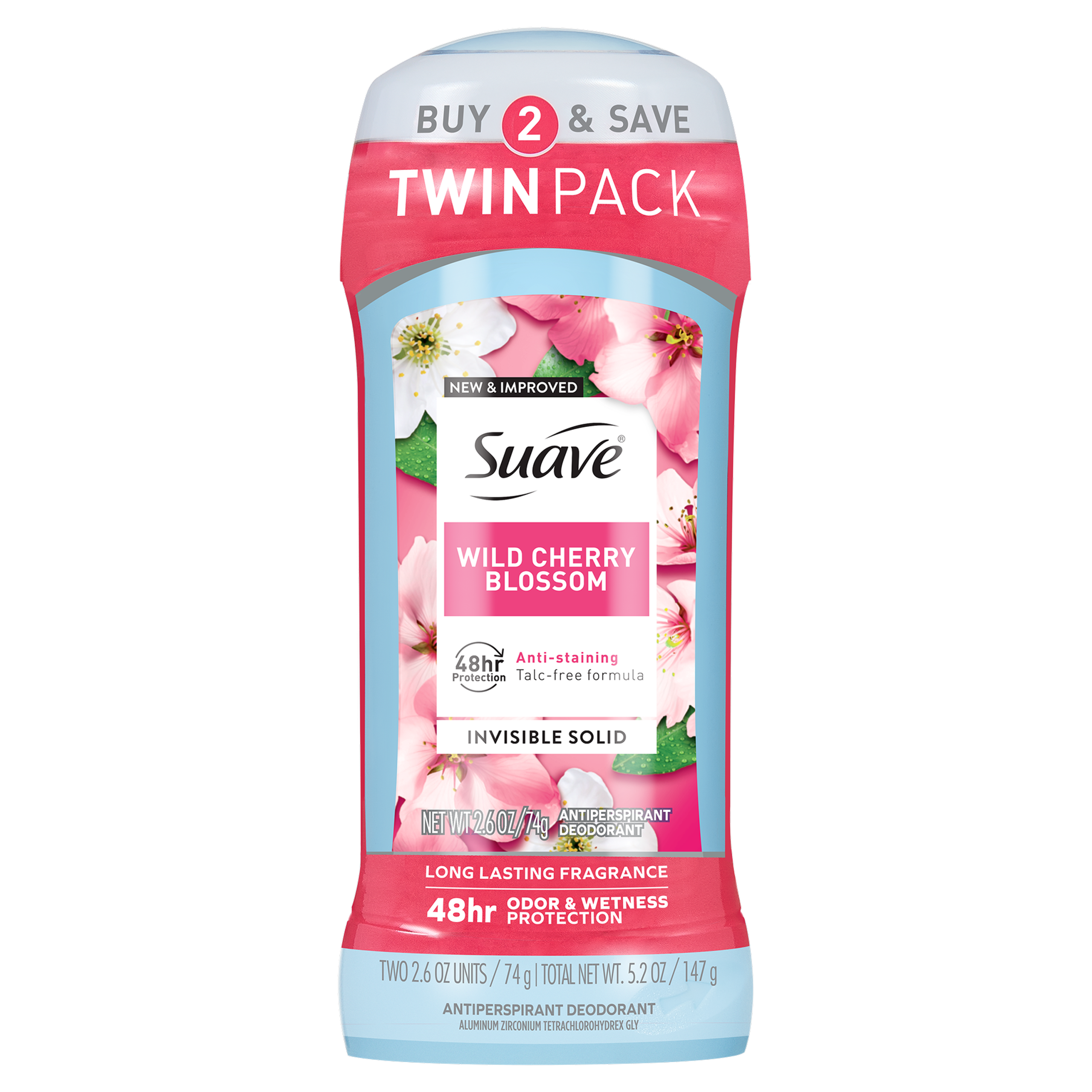 Wild Cherry Blossom Invisible Solid Antiperspirant Deodorant Stick